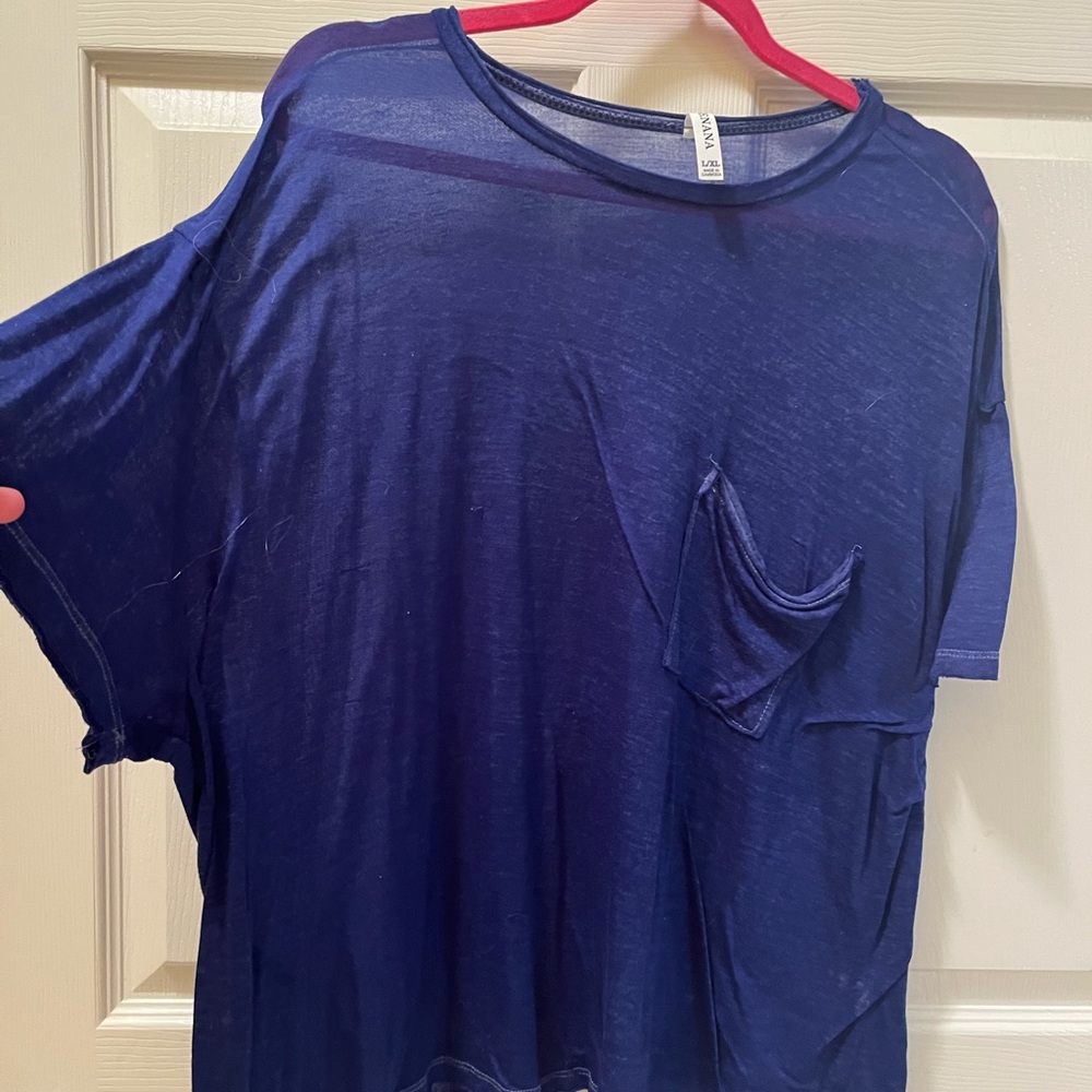 Zenana Outfitters Blue Short Sleeve Tee